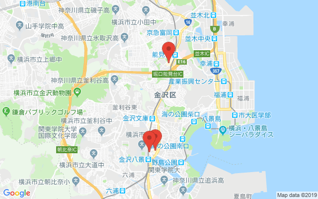 金沢区の保険相談窓口のマップ
